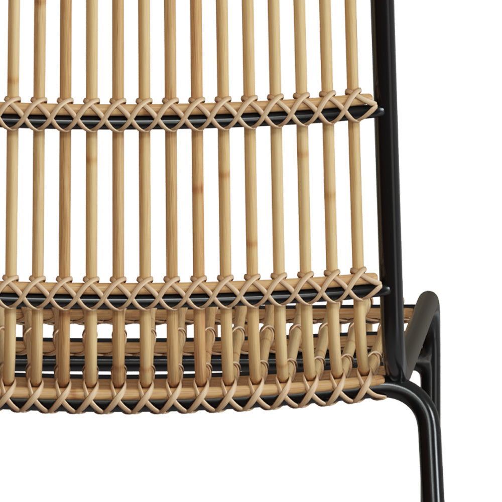 chaise confortable en rotin et metal jouve