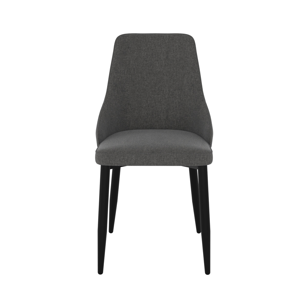 chaise confortable en tissu gris fonce pipo