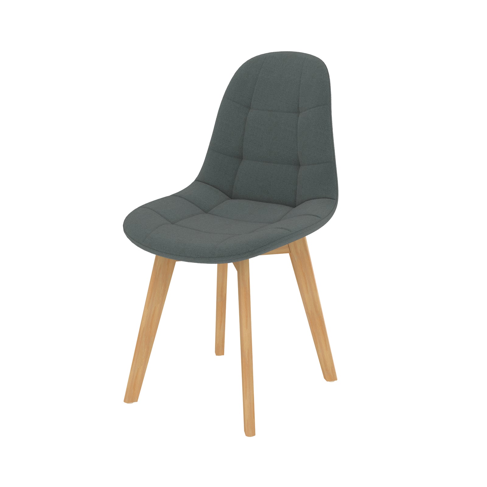 chaise confortable molletonnee tissu gris fonce yolo