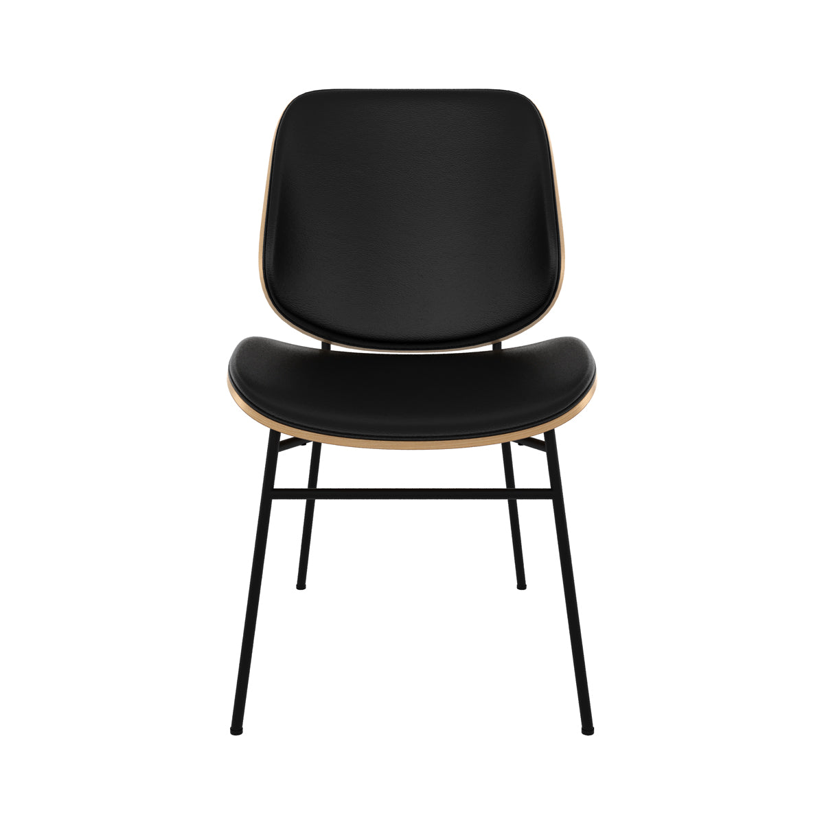 chaise confortable noir et bois clair hector