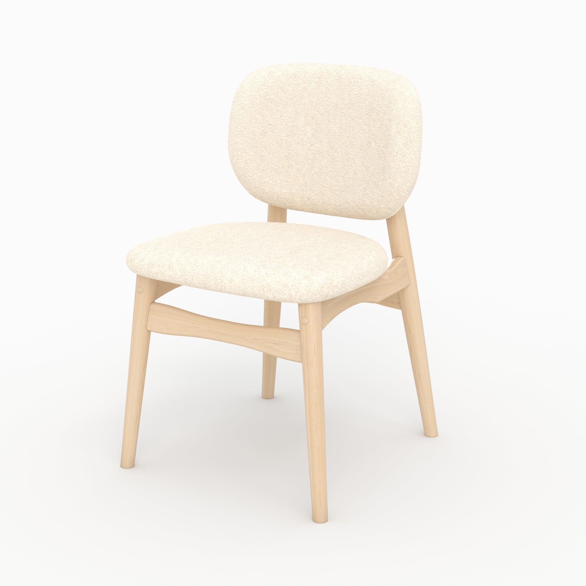 chaise confortable paulette beige tissu boucle