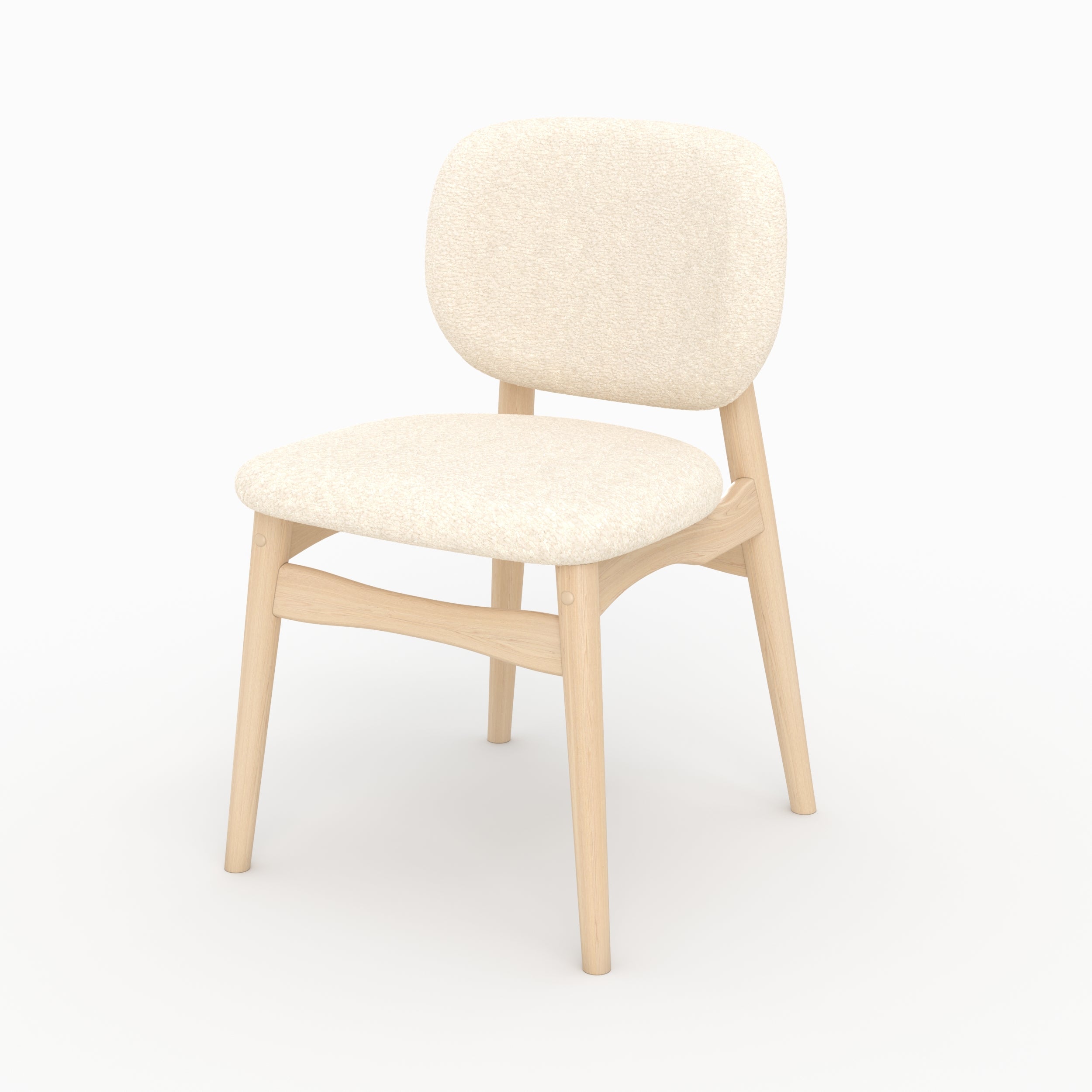 chaise confortable paulette beige tissu boucle
