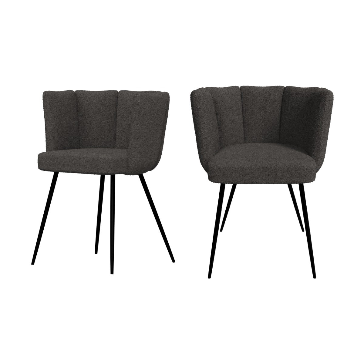 chaise cosette en tissu gris et pieds en m_tal lot de 2 cosette