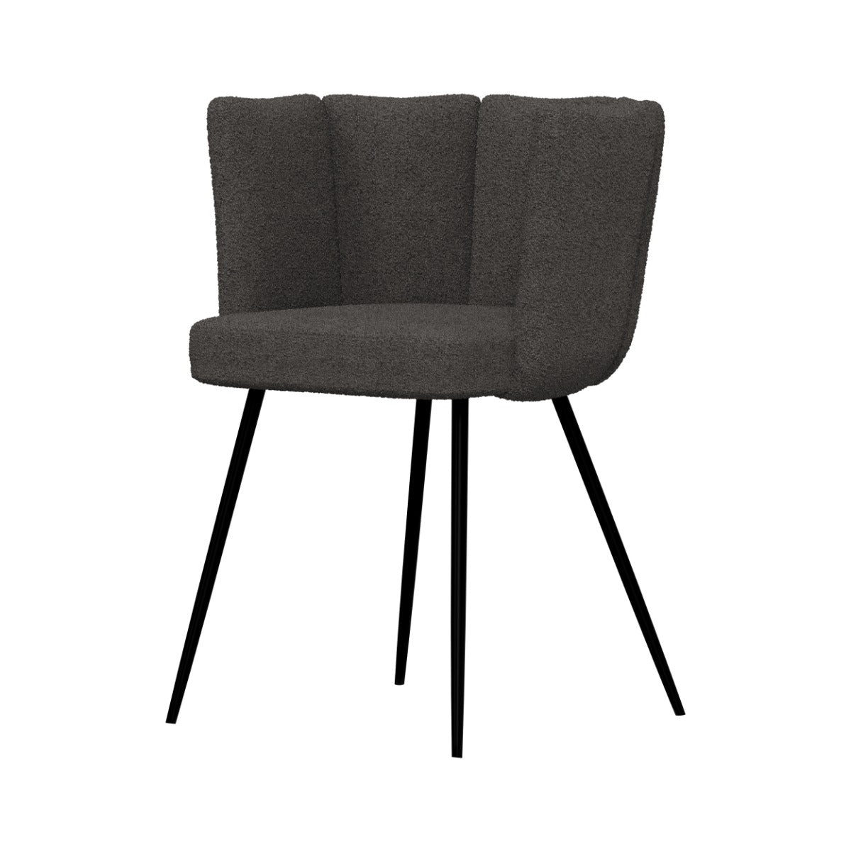 chaise cosette en tissu gris fonc_ lot de 2