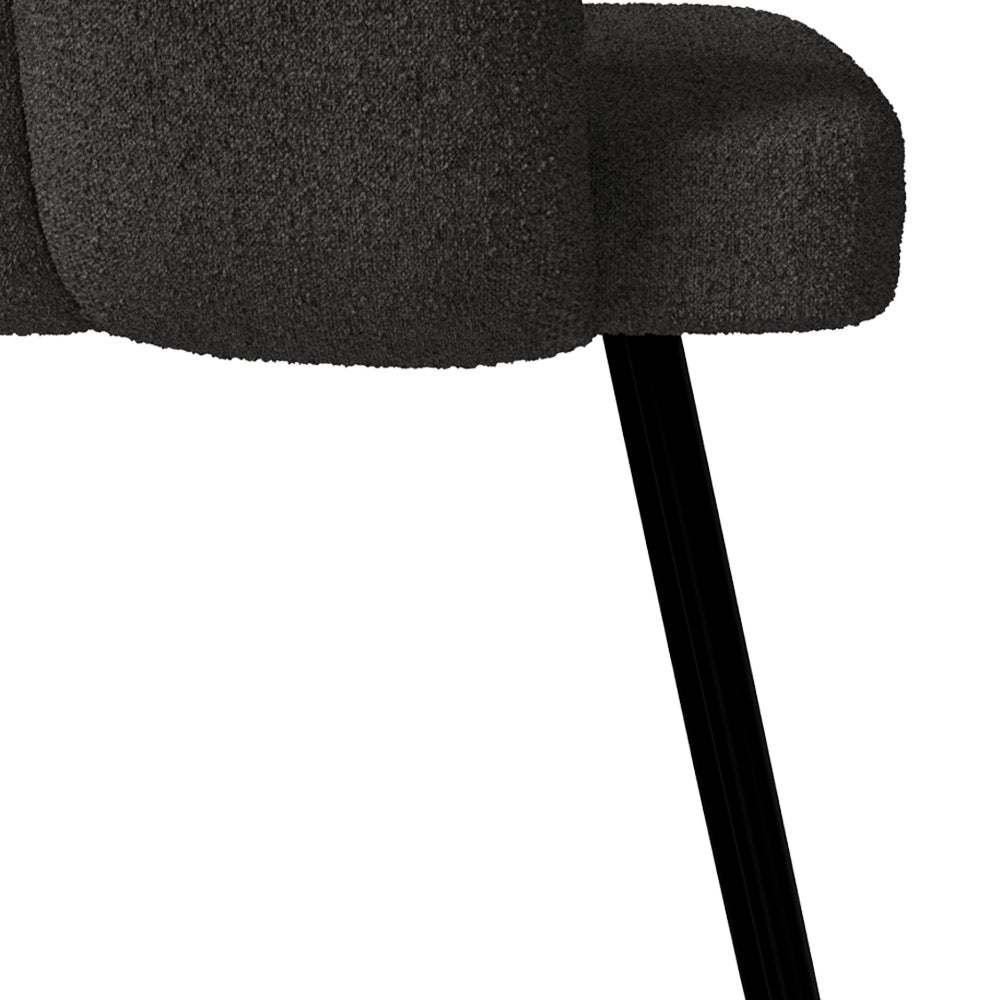 chaise cosette en tissu gris fonce et pieds en m_tal lot de 2