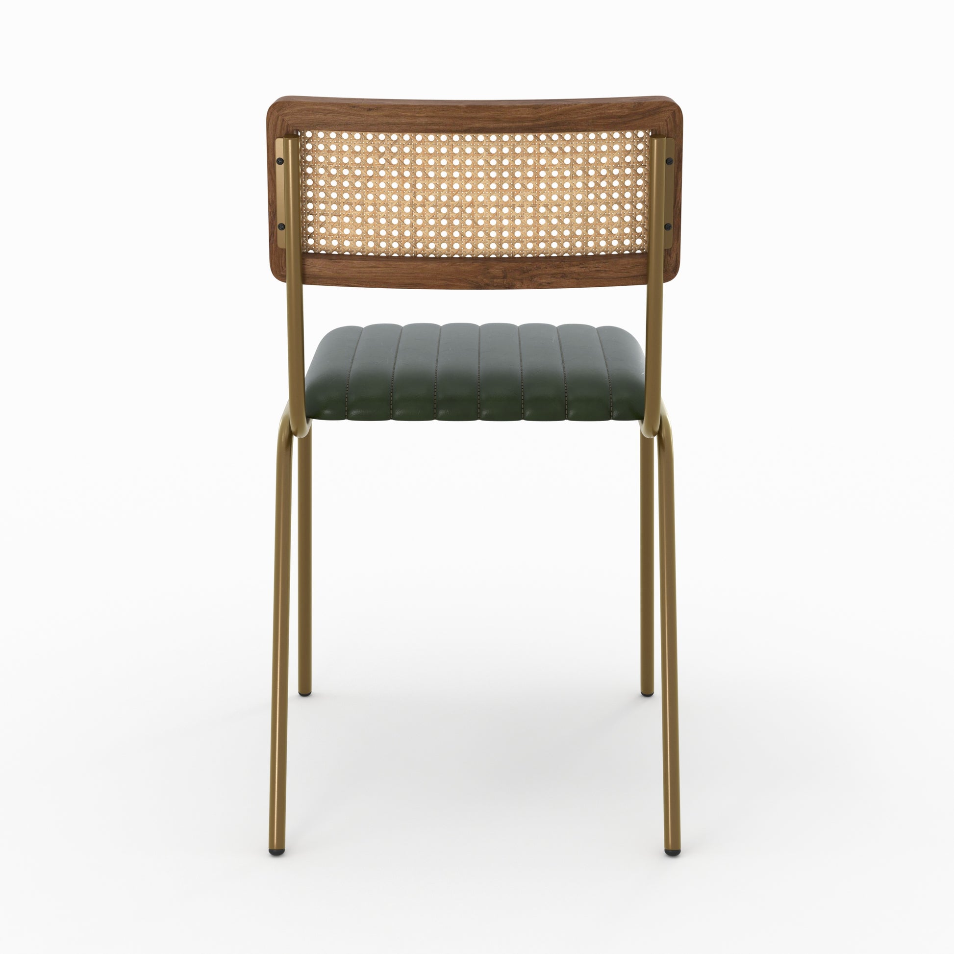 chaise cuir vert cannage lot de 2 arsene