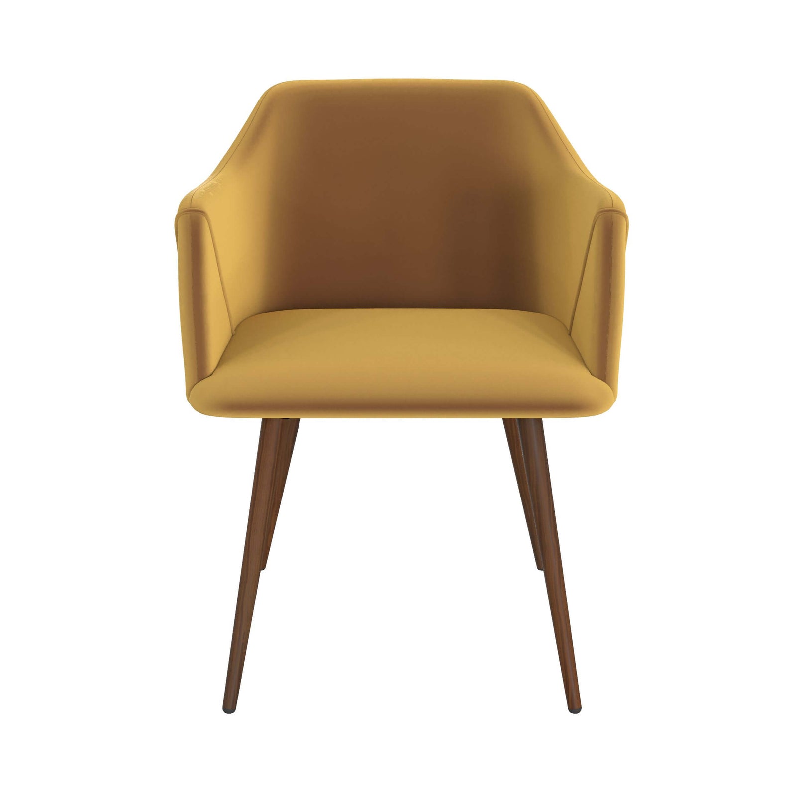 chaise daisy en velours jaune moutarde avec accoudoirs lot de 2