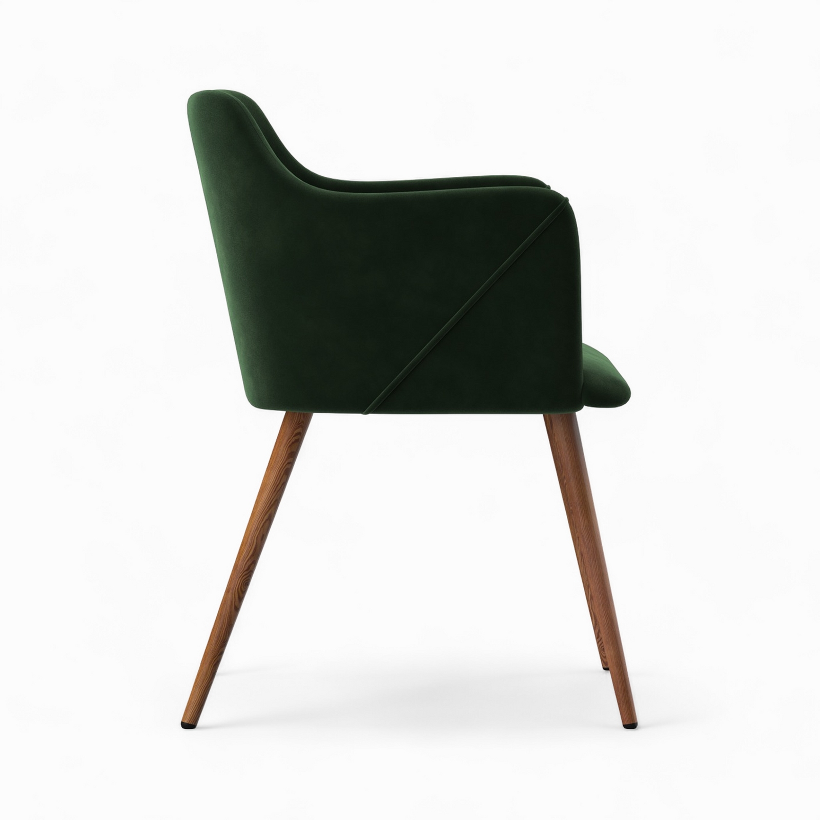 chaise daisy en velours vert fonce avec accoudoirs lot 2