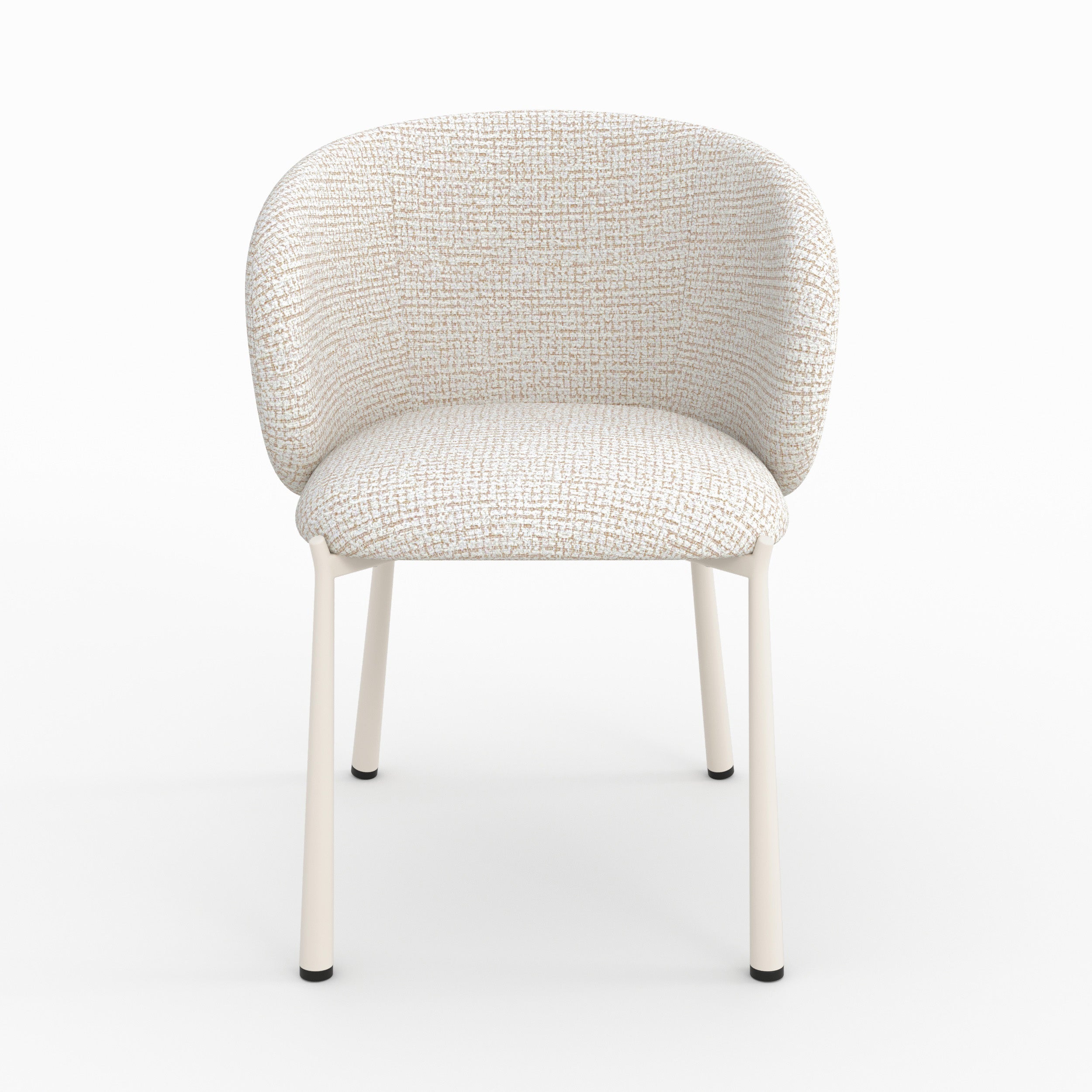Chaise Danaë en tissu texturé écru chiné