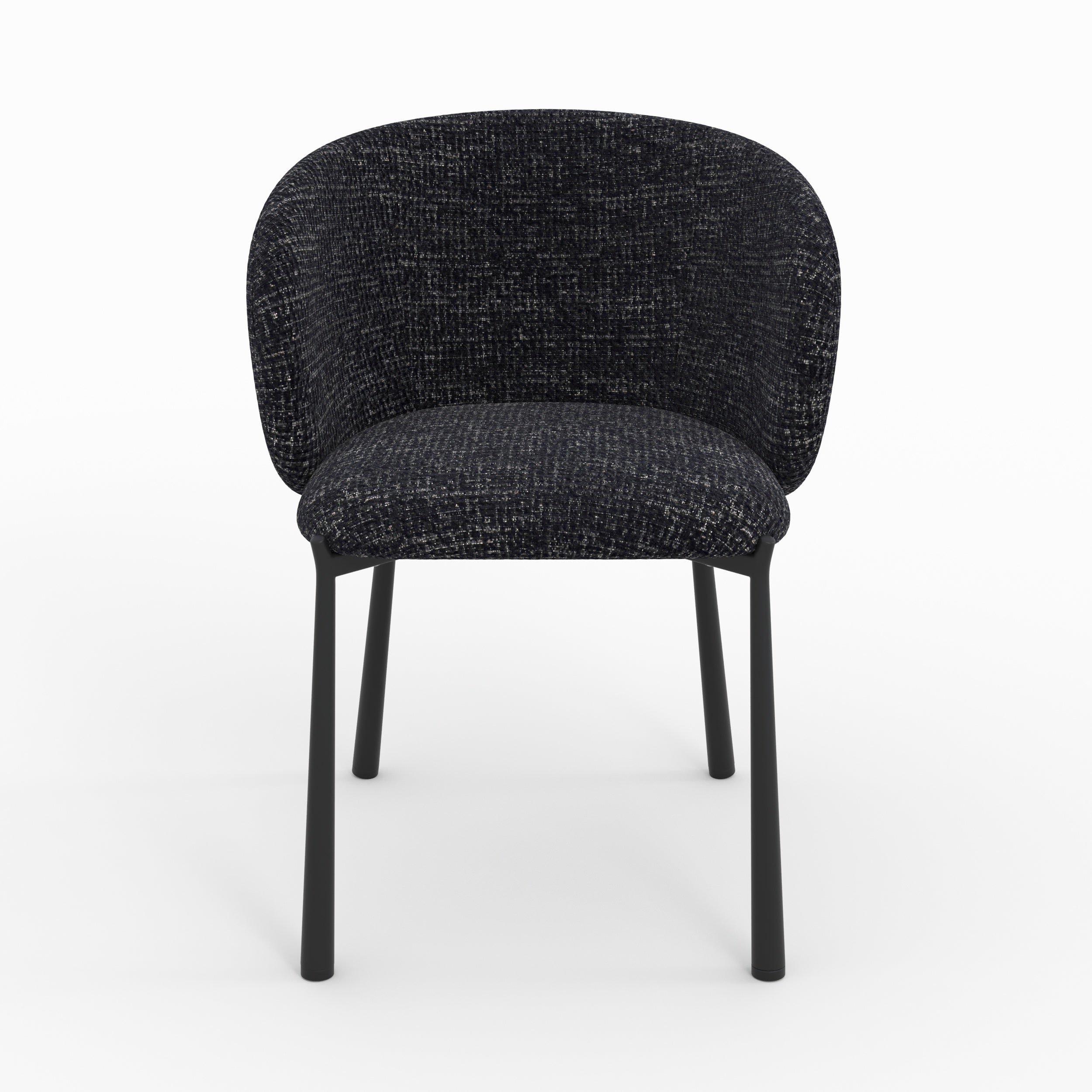 Chaise Danaë en tissu texturé noir