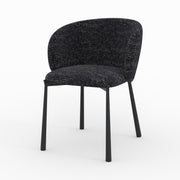 Chaise Danaë en tissu texturé noir