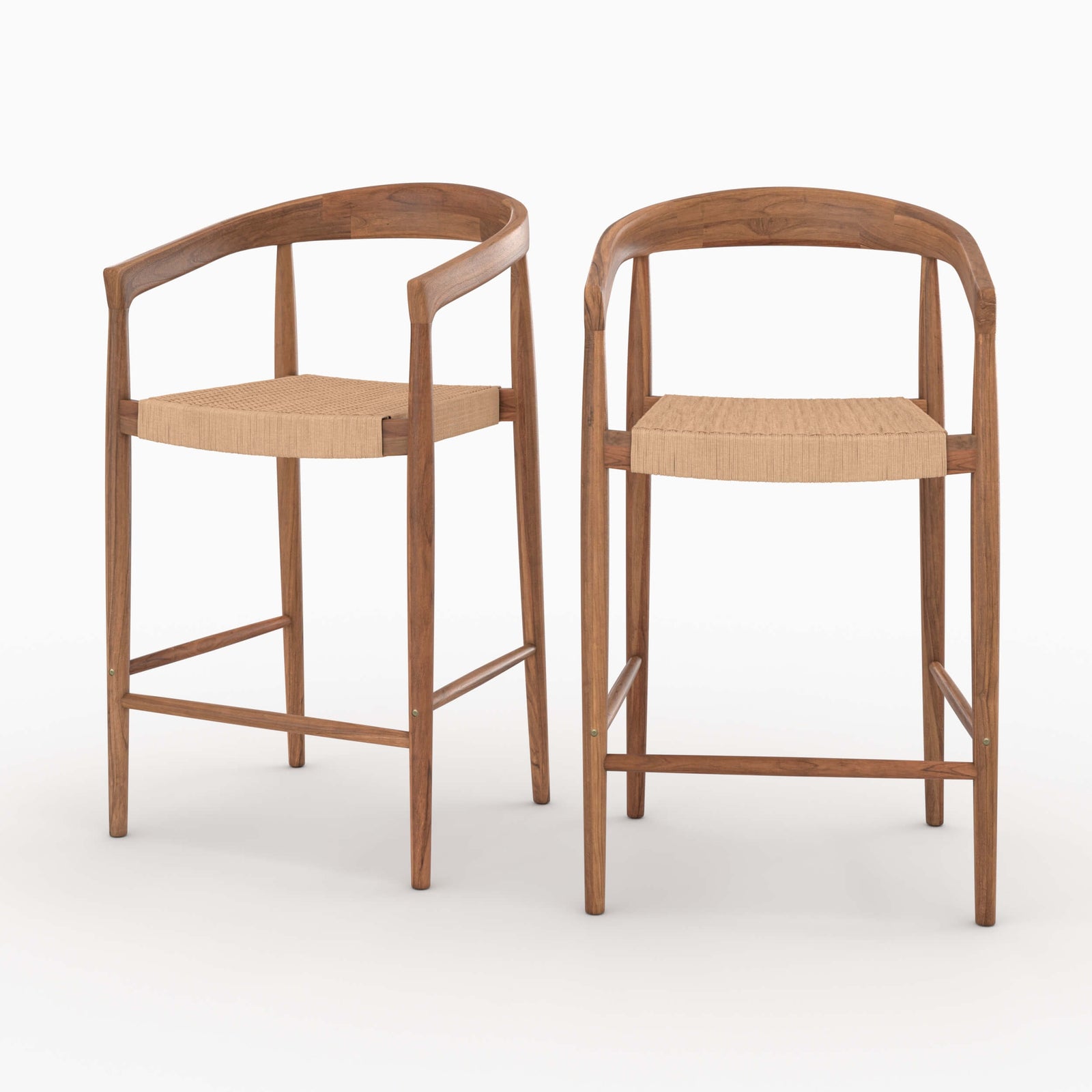 chaise de bar 65 cm en bois de teck lot de 2 bali