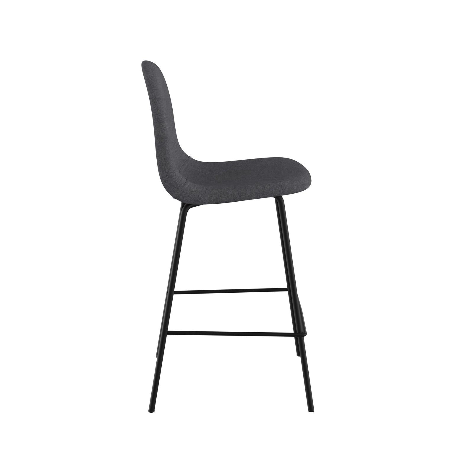 chaise de bar 66 cm tissu gris fonce lot de 2 lena