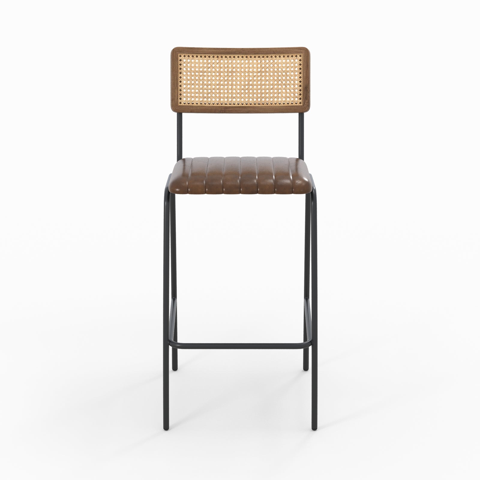 chaise de bar 76 cm arsene en cuir marron lot de 2