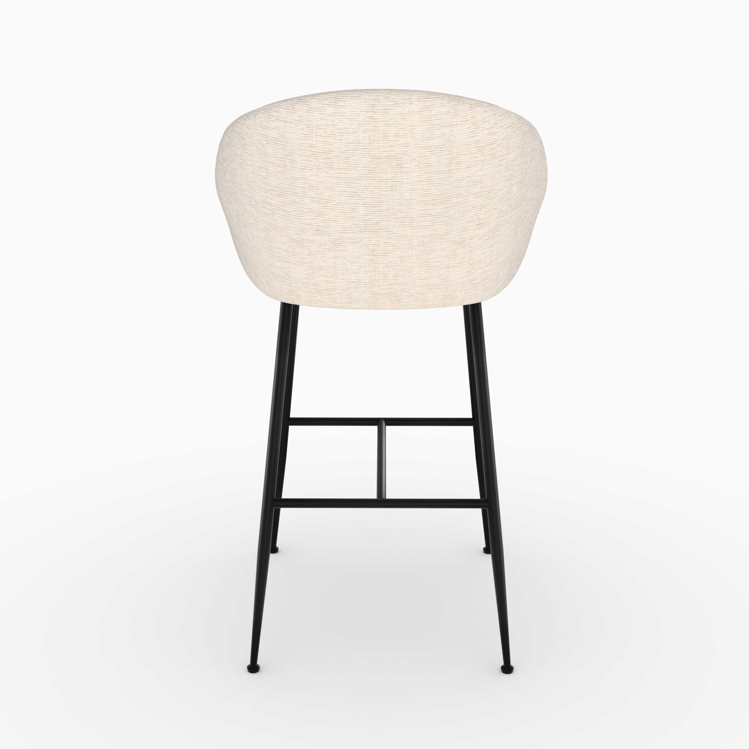 Chaise de bar Socky en tissu beige chiné 76 cm