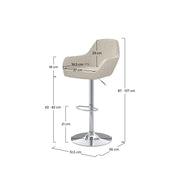 chaise de bar adam effet laine bouclette blanc casse lot de 2