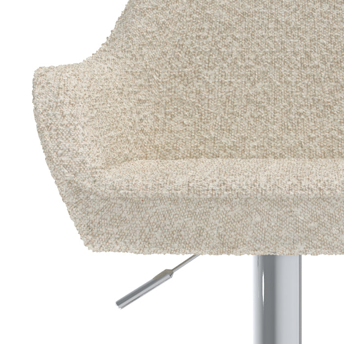 chaise de bar adam lot de 2 bouclette blanc casse