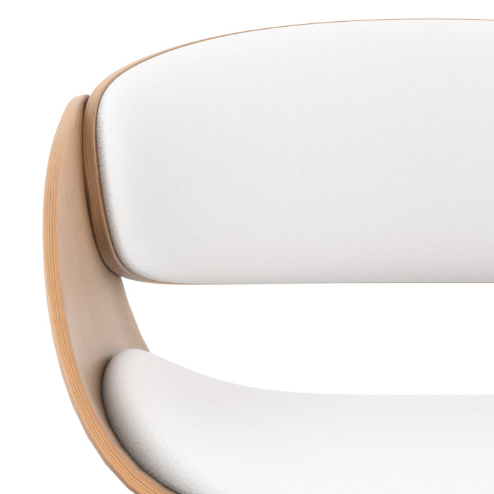 chaise de bar adelmar en cuir synthetique blanc