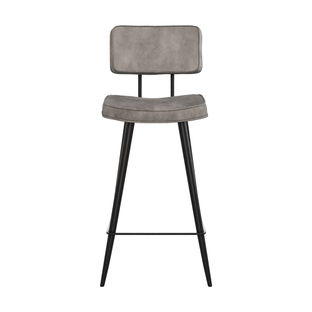 chaise de bar assise et dossier cuir synthetique gris texas