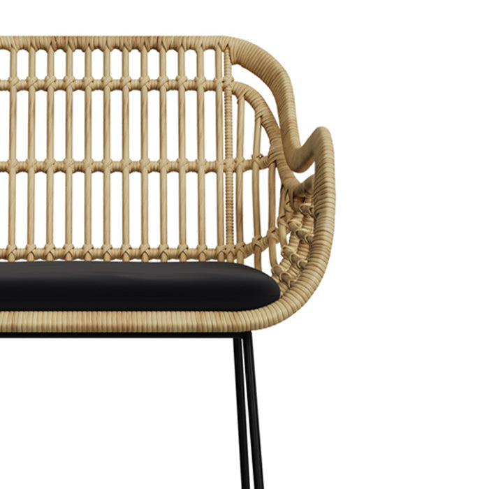 chaise de bar chiloe 71 cm en rotin naturel et pieds en metal