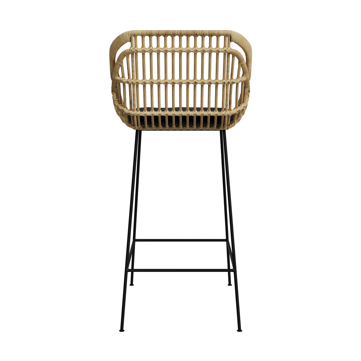 chaise de bar chiloe en rotin naturel et pieds en metal 71 cm