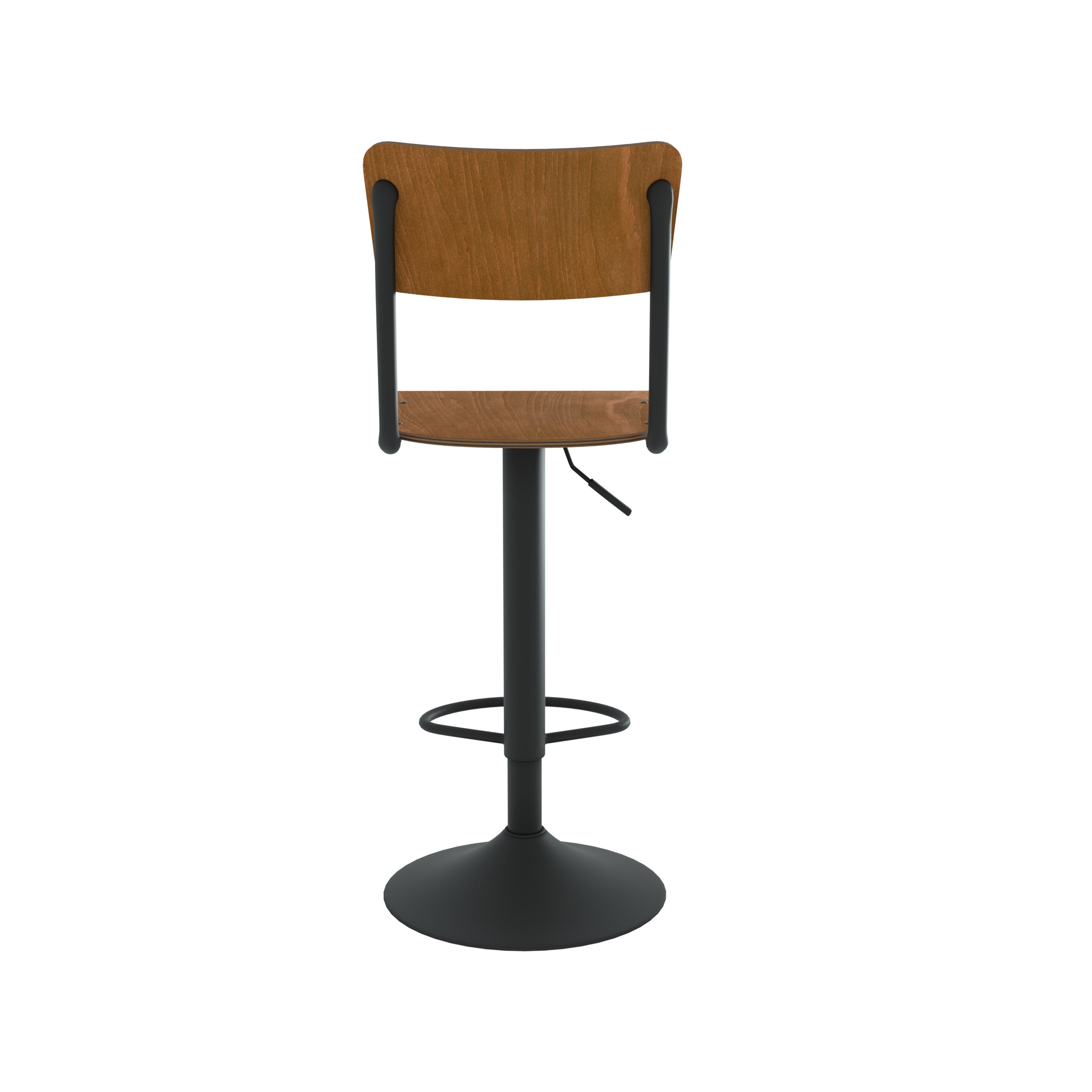 chaise de bar clem bois fonce pivotante reglable en hauteur