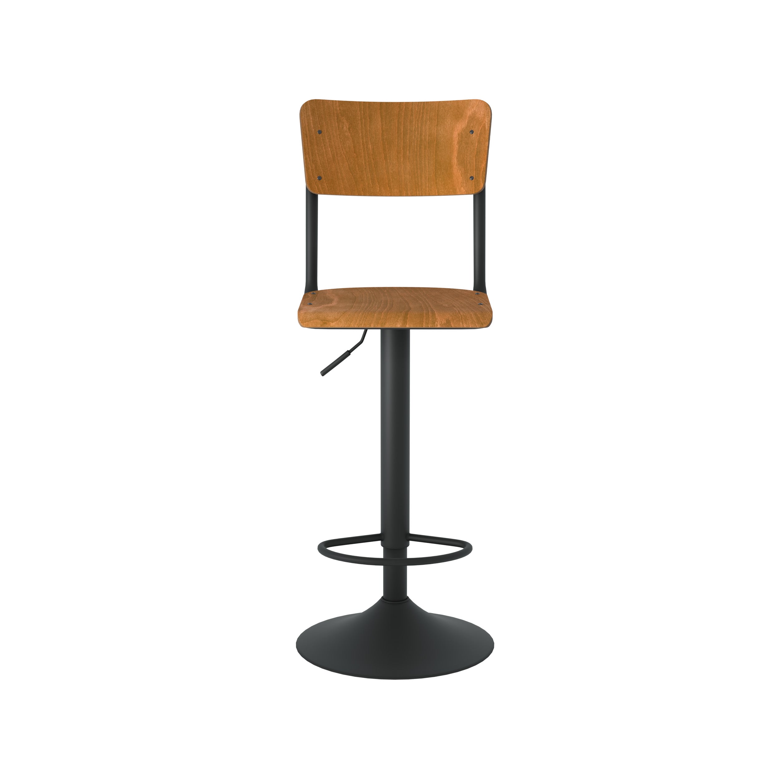 chaise de bar clem pivotante reglable en hauteur bois fonce