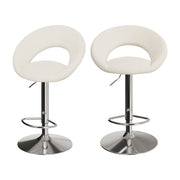 chaise de bar cloclo tissu boucle creme reglable