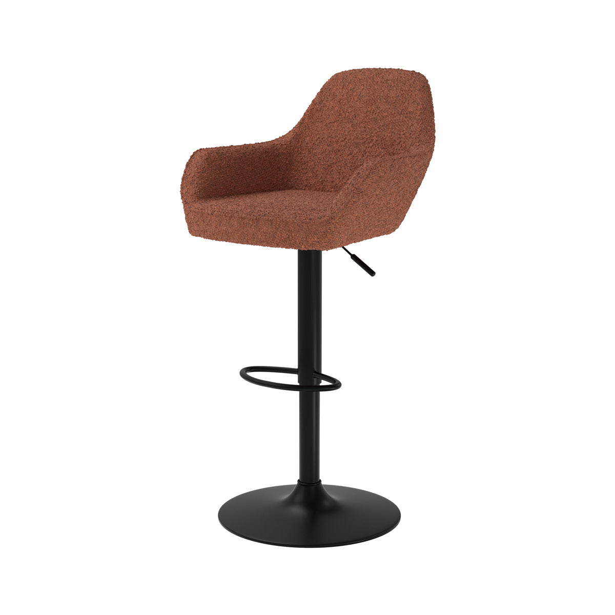 chaise de bar confortable effet laine bouclette rouge brique adam