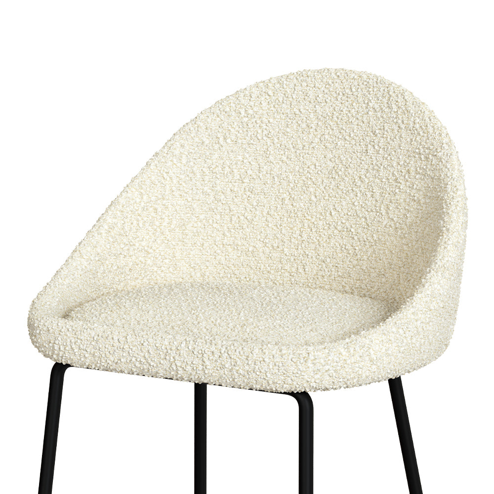 chaise de bar confortable misty bouclette blanche