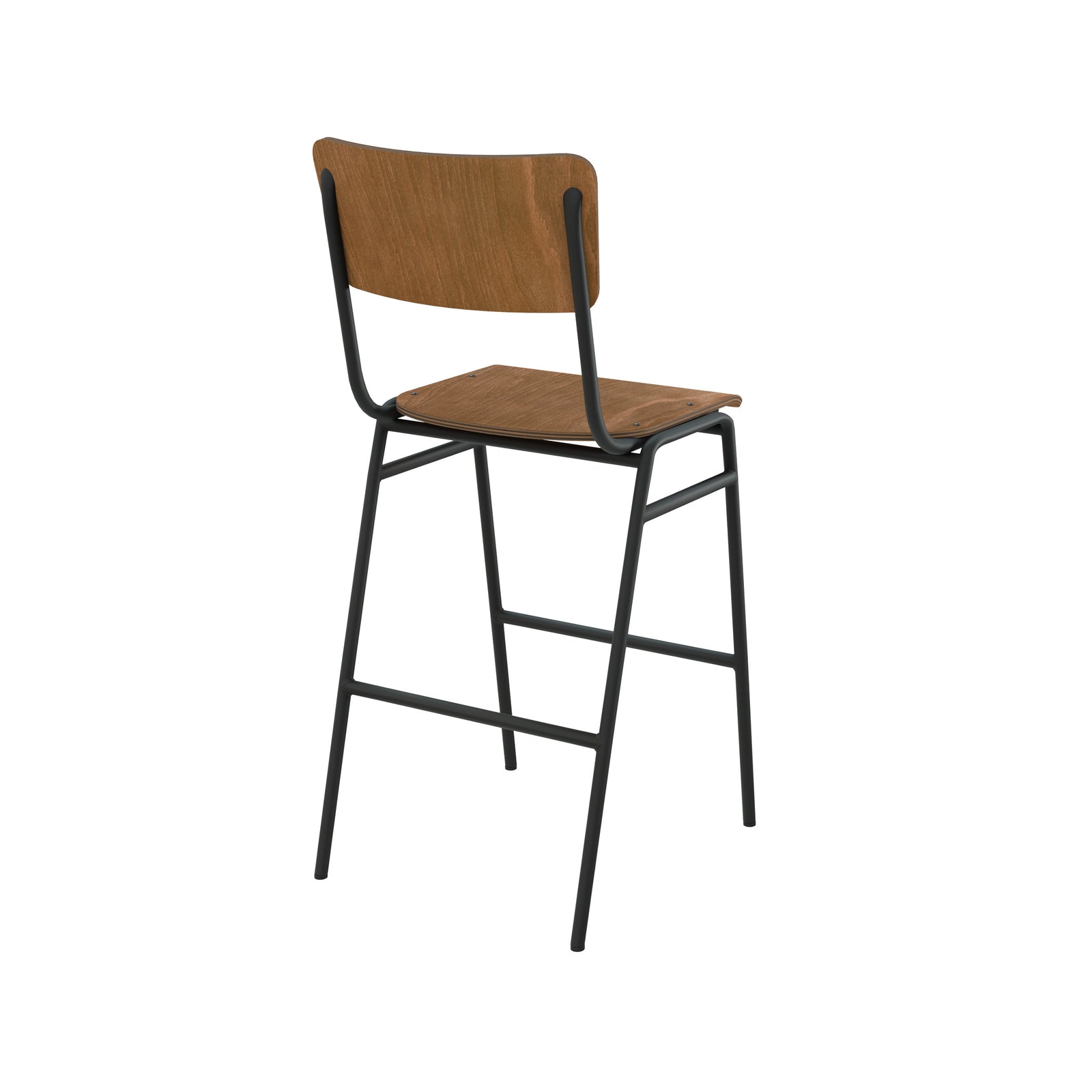 chaise de bar ecolier clem mi hauteur bois fonce 65 cm_1