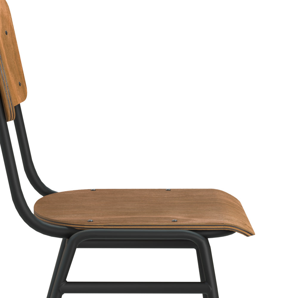 chaise de bar ecolier mi hauteur clem bois fonce 65 cm pieds metal_1