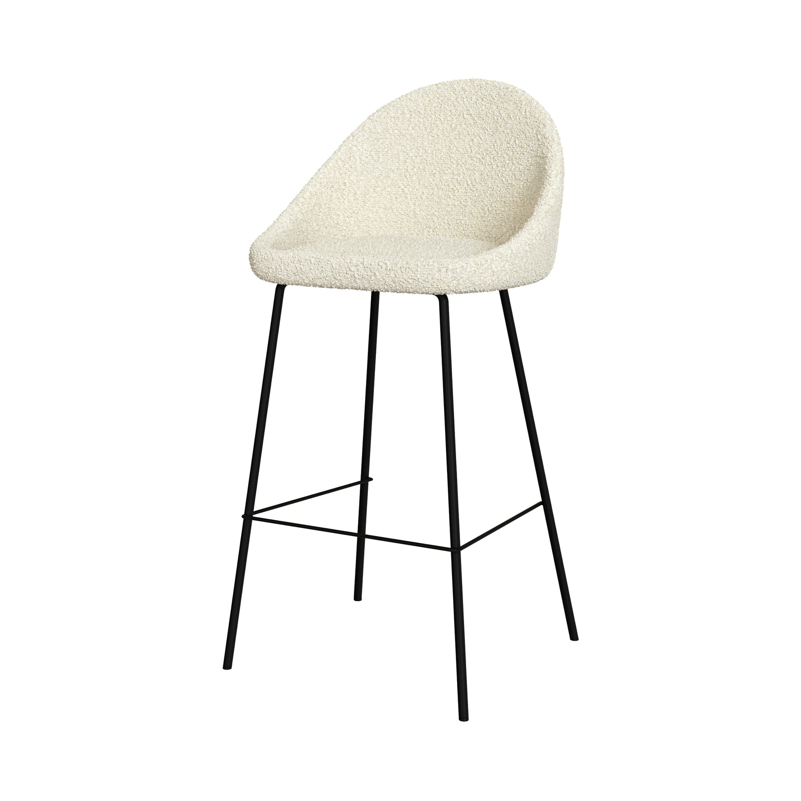 chaise de bar effet laine bouclette blanche misty_1