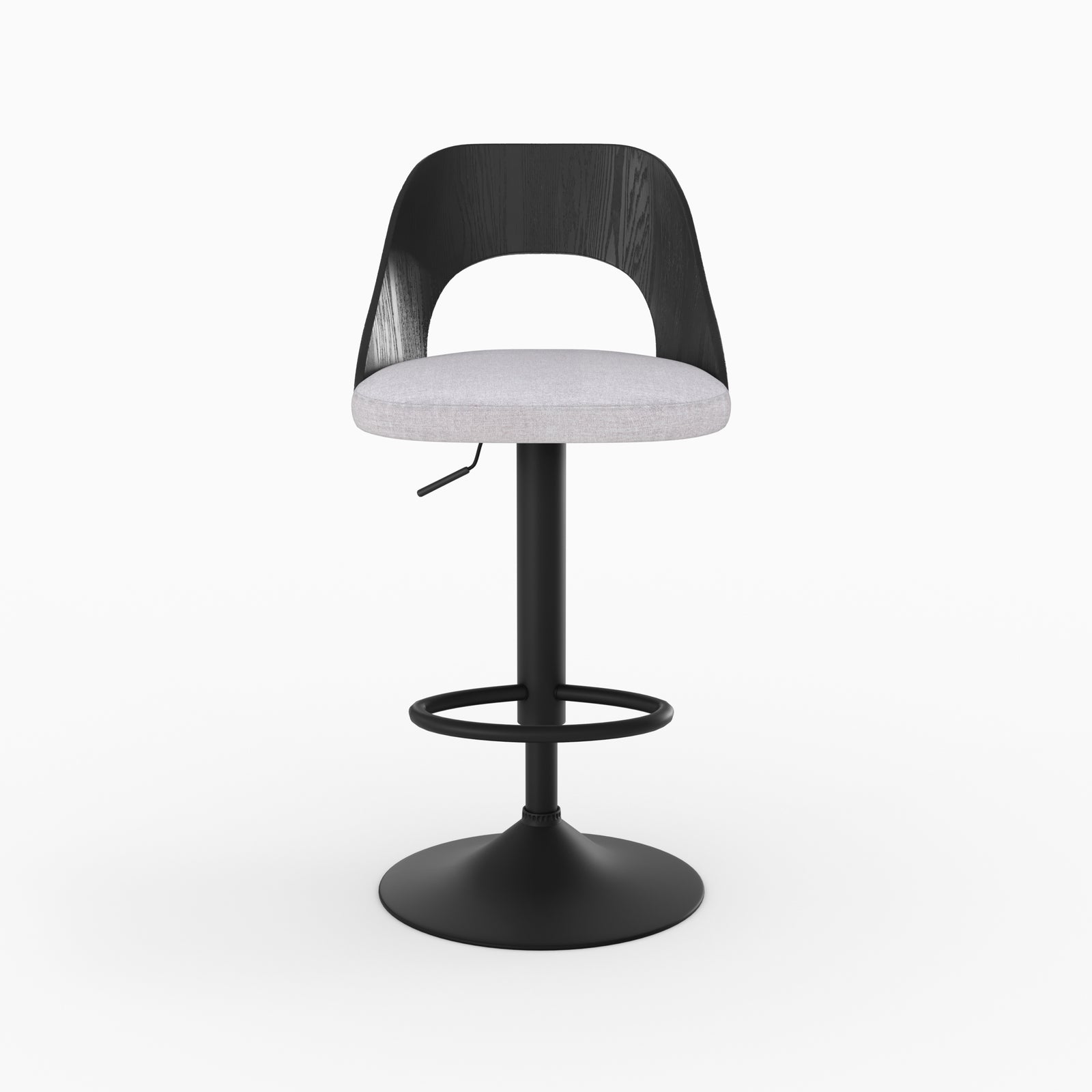 chaise de bar emily reglable 63 85 cm en tissu gris clair