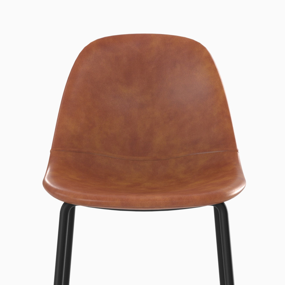 chaise de bar en cuir synthetique camel 65 cm henrik ilot central