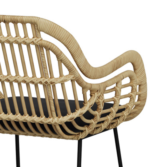 chaise de bar en rotin naturel et pieds en metal chiloe