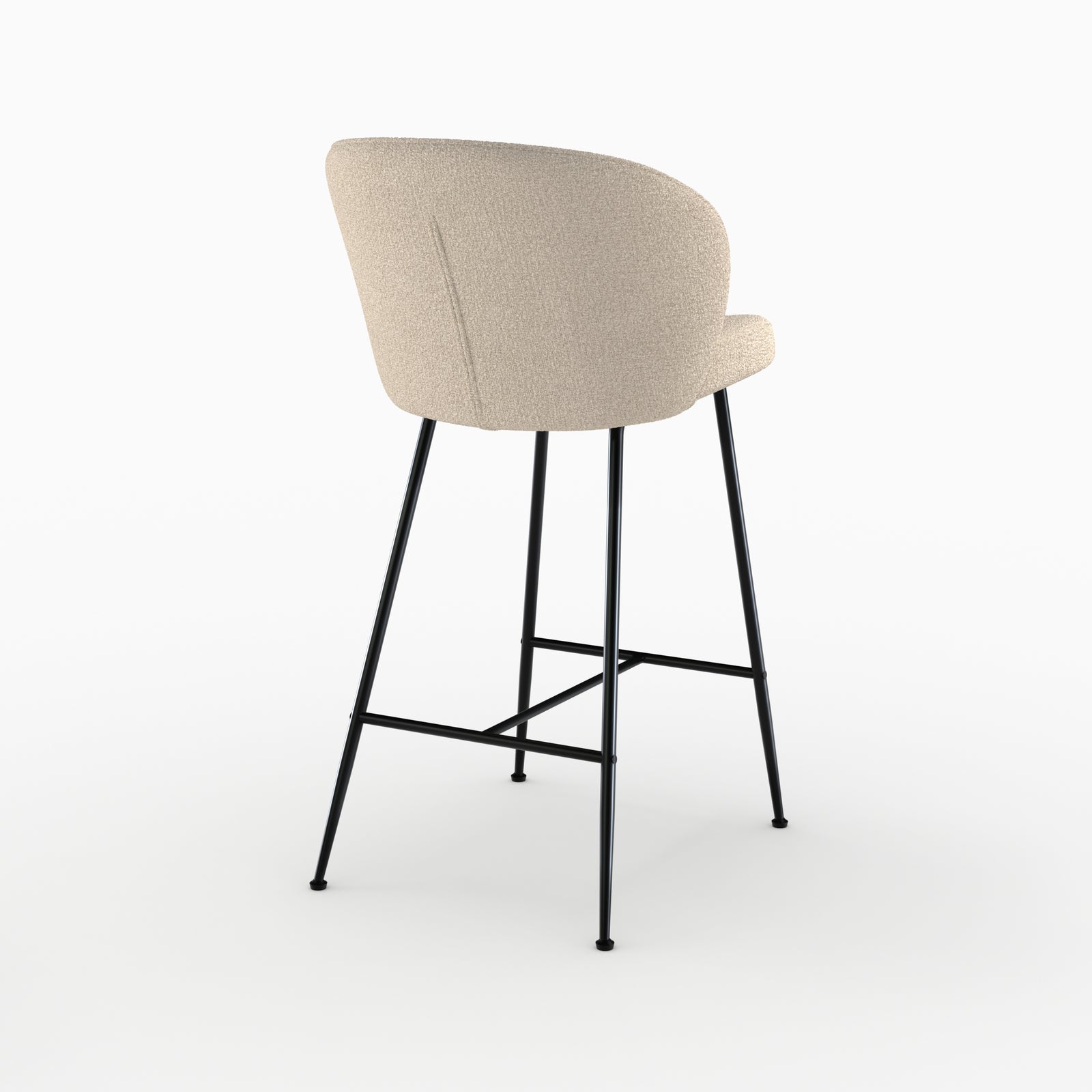 chaise de bar en tissu boucle beige 66 cm groom