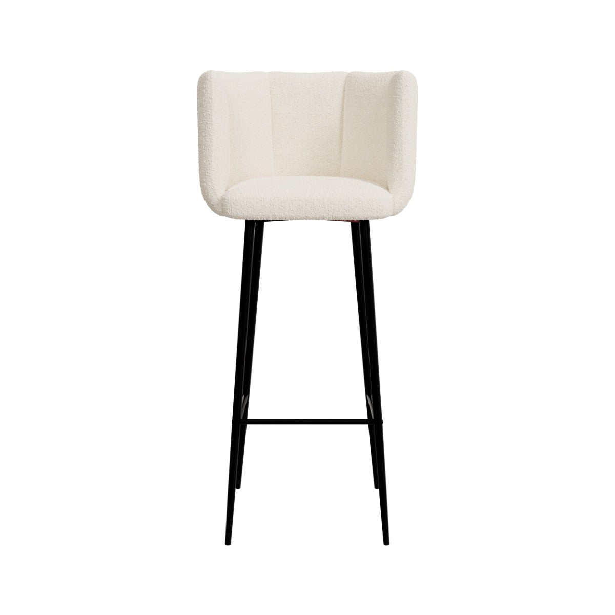 chaise de bar en tissu boucle beige 75 cm lot de 2 rosy