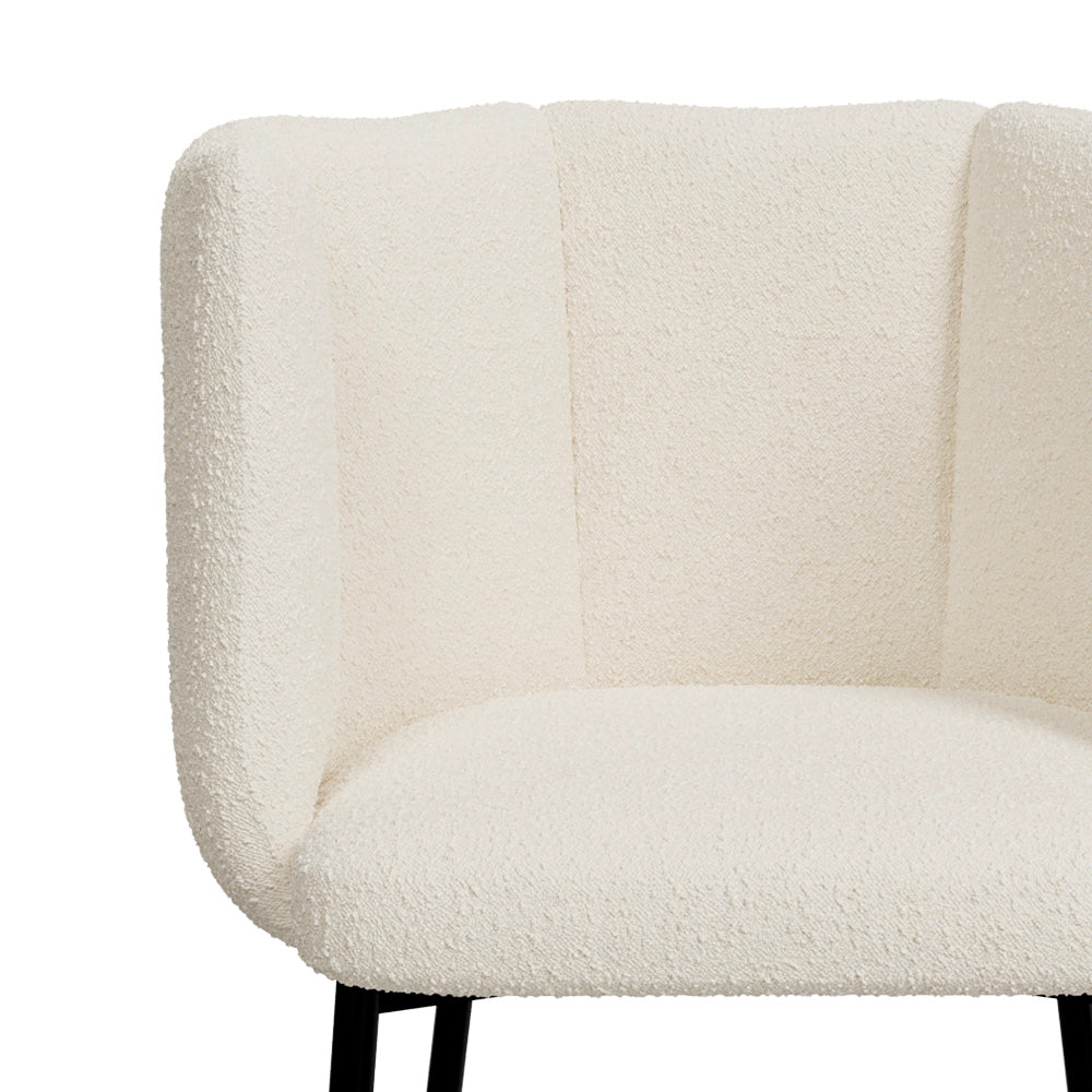 chaise de bar en tissu boucle beige lot de 2 rosy