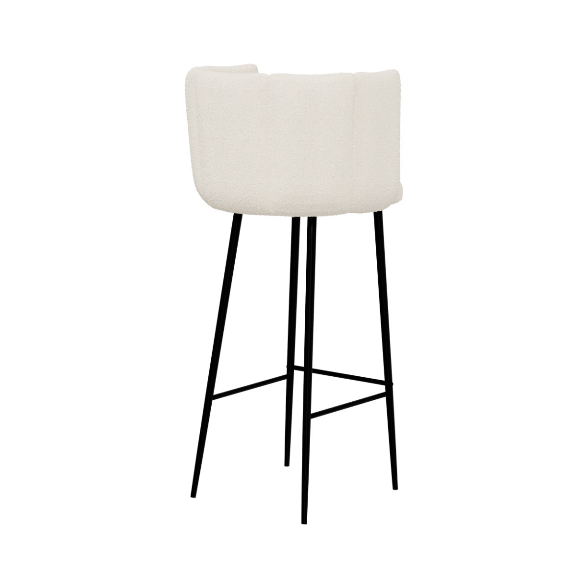 chaise de bar en tissu boucle beige lot de 2 rosy