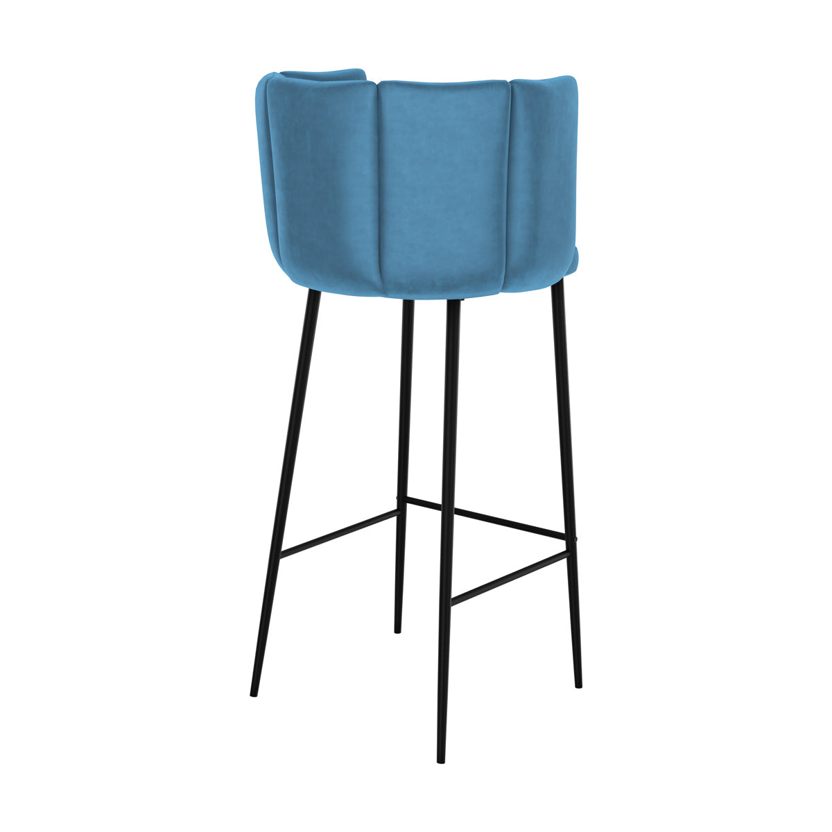 chaise de bar en velours bleu 75 cm rosy