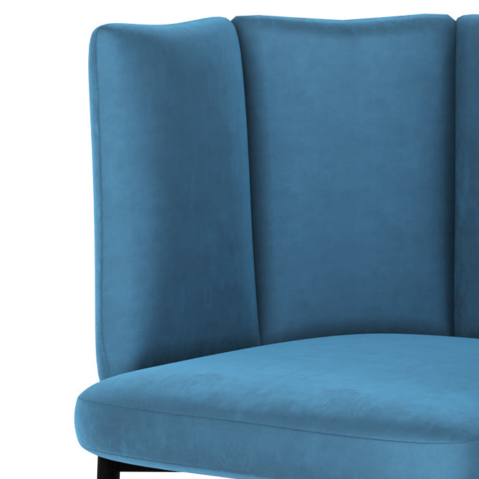 chaise de bar en velours bleu et pieds en metal 65 cm rosy