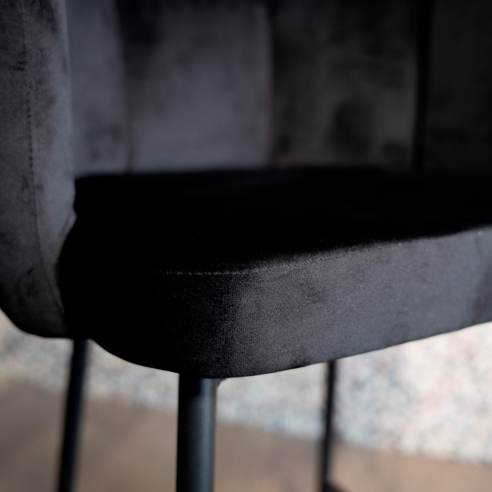 chaise de bar en velours noir 67 cm lot de 2 rosy