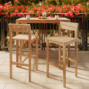 chaise de bar exterieur tunga lot de 2 bois de teck massif