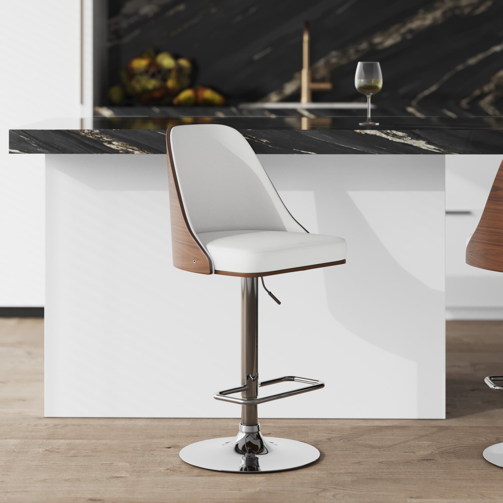 chaise de bar georges blanche 56 77 cm pivotante