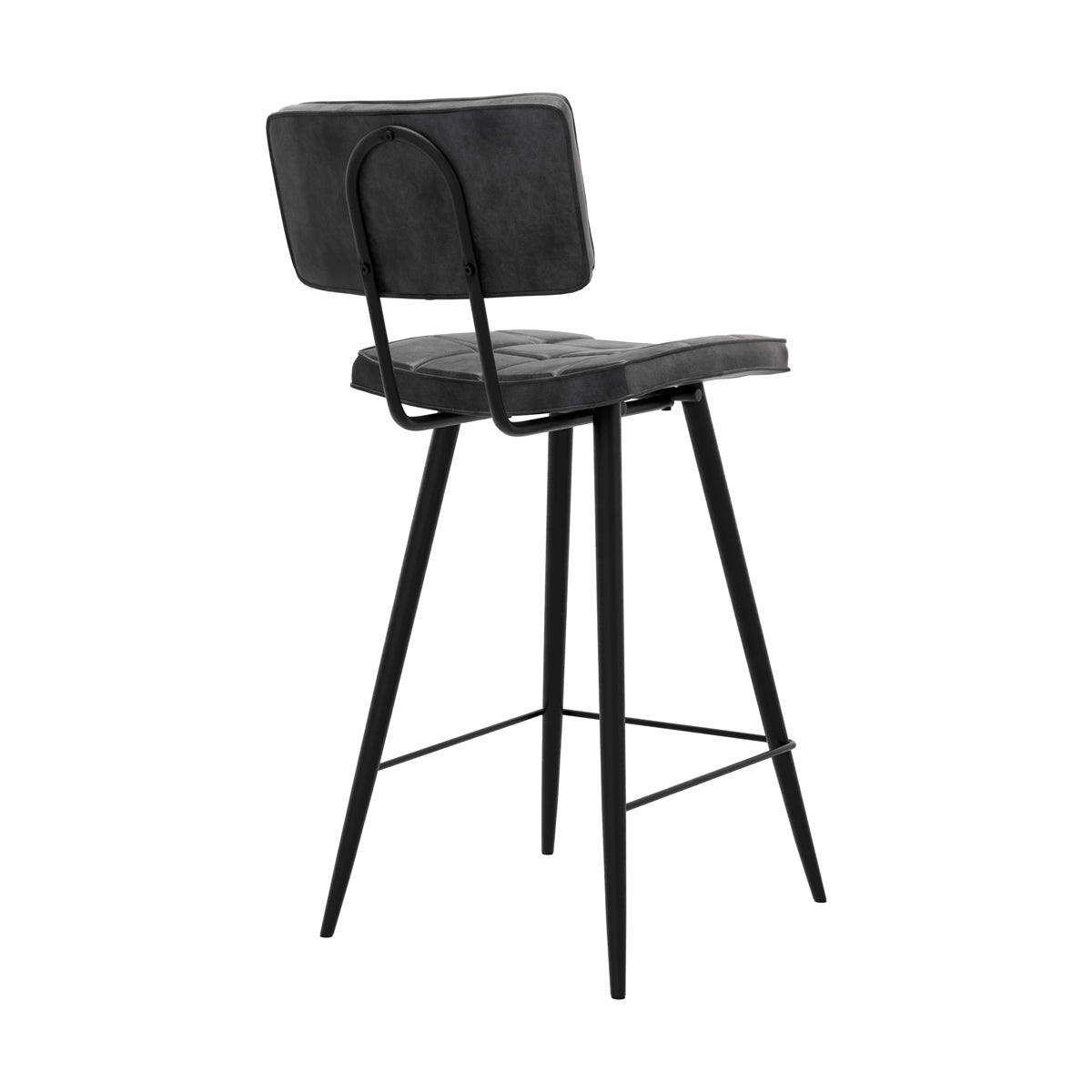 chaise de bar gris noir 65 com texas capitonnee noire