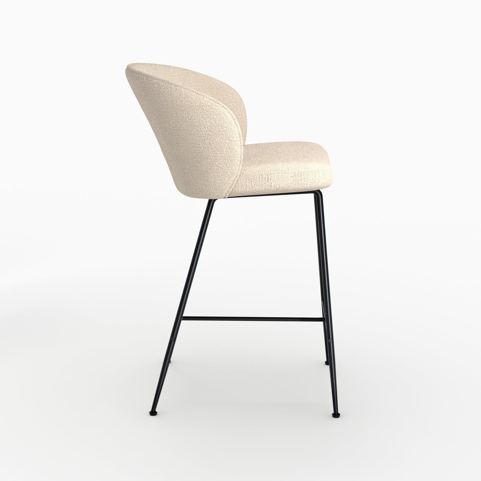 chaise de bar groom en tissu boucle beige 66 cm rdv deco