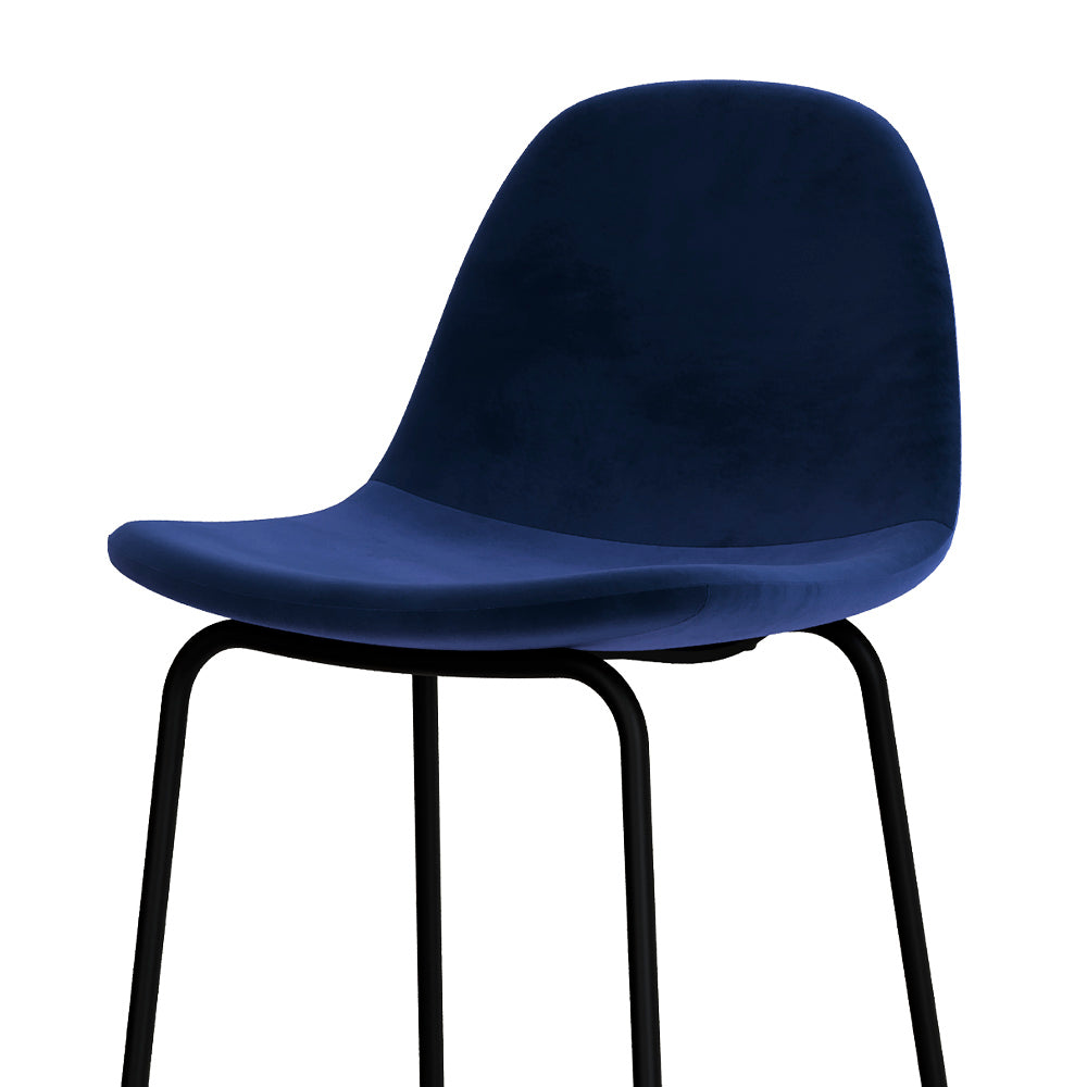 chaise de bar henrik 75cm bleu velours
                            