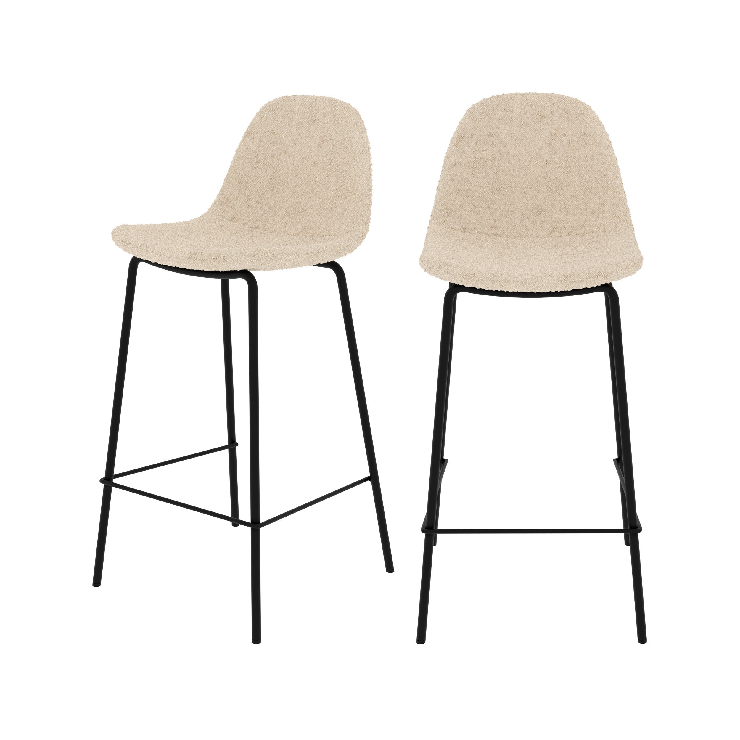 chaise de bar henrik en tissu beige bouclette