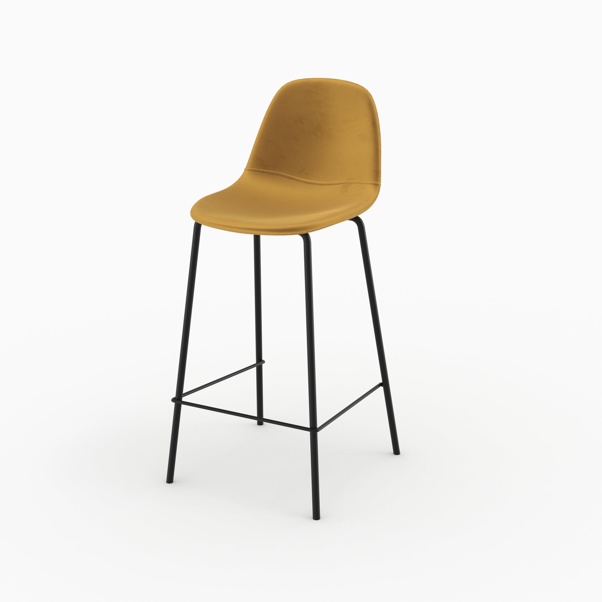 chaise de bar henrik en velours jaune 65 cm unite